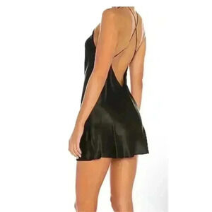 New Amanda Uprichard Claudia Mini Dress Black Silk
